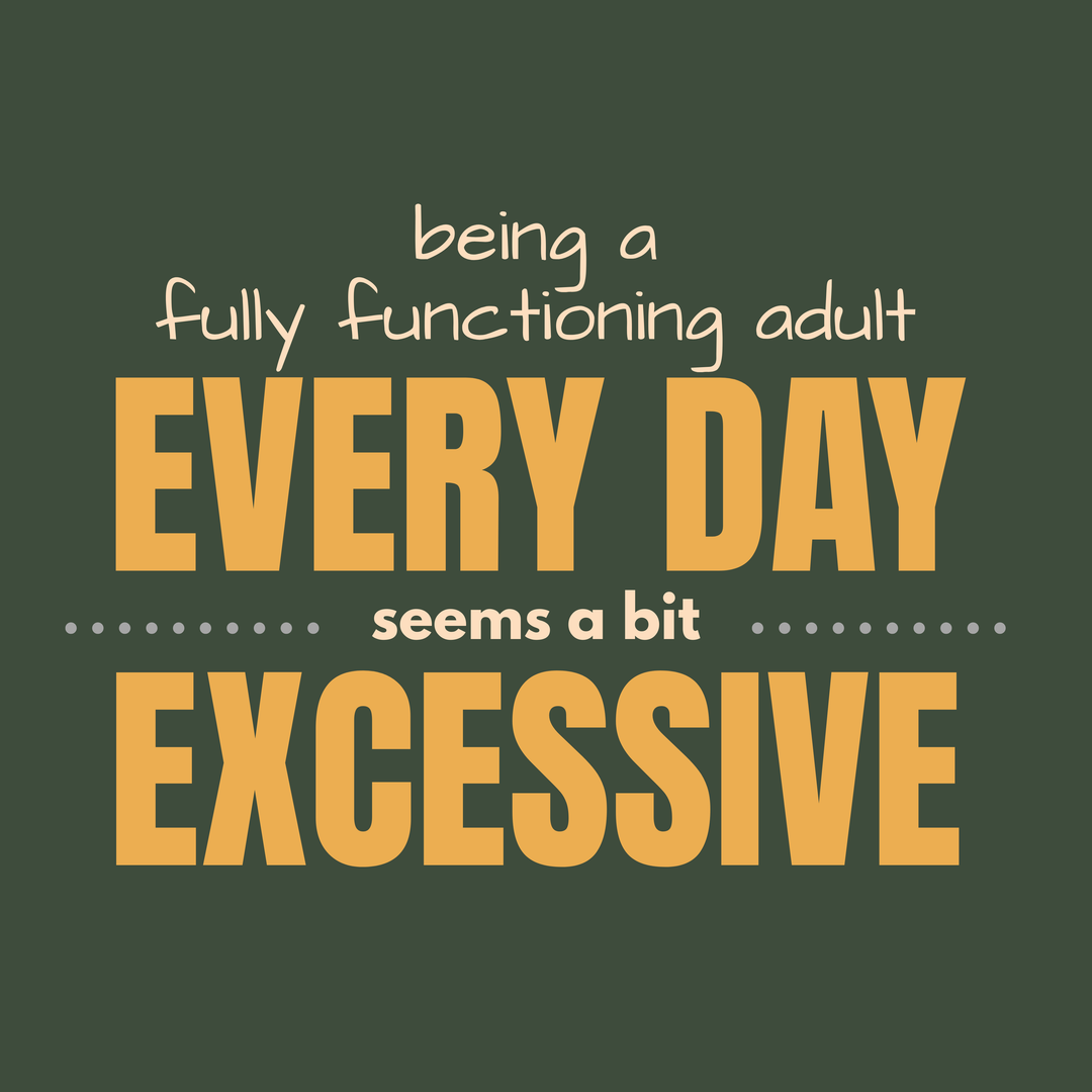 Being A Fully Functioning Adult Every Day Seems A Bit Excessive T-Shirt